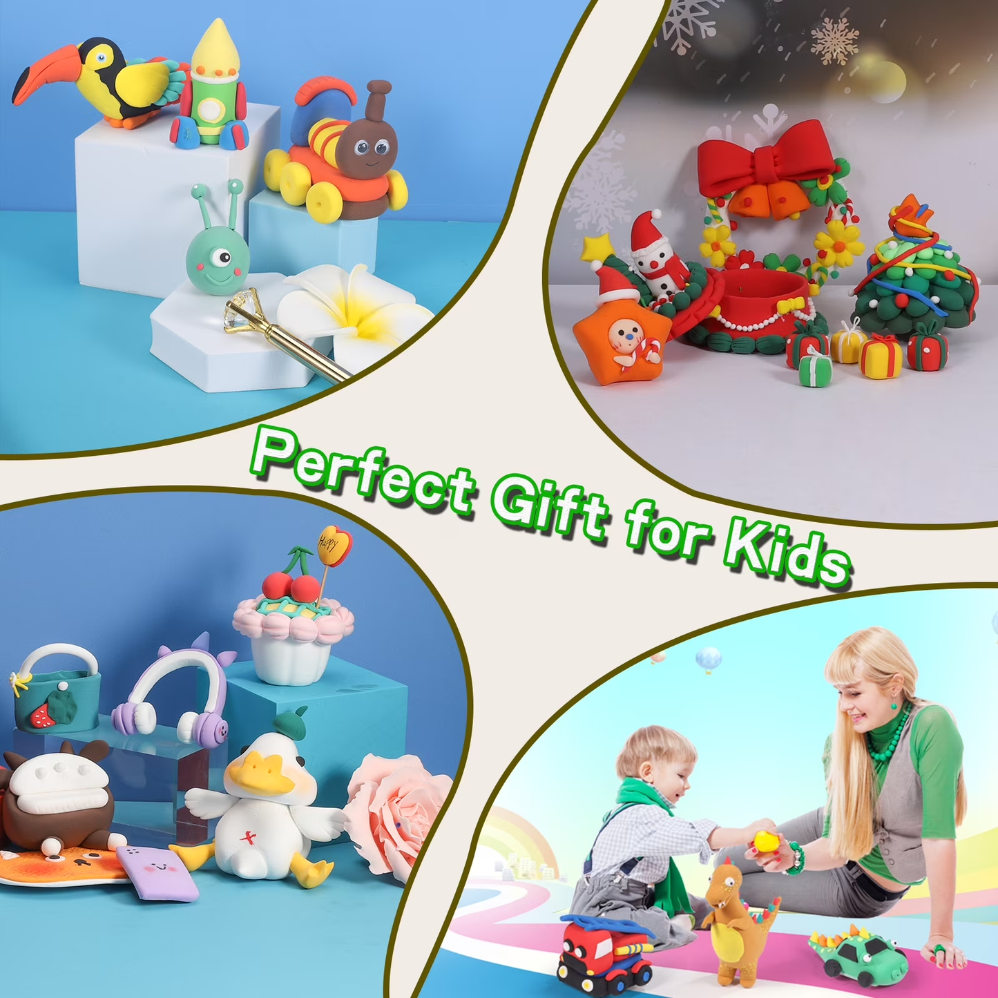 CiaraQ Air Dry Ultra Light Modeling Clay Kit - 24 Colors, Best Gift for Boys & Girls Age 3-12 Year Old, DIY Molding Kids, with Sculpting Tools