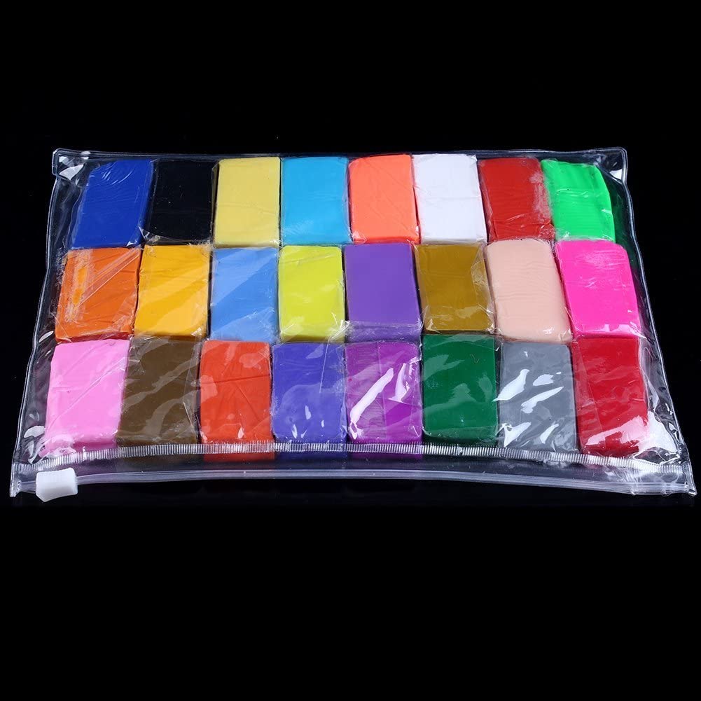 CiaraQ 24 Colors Small Oven Bake Clay, Safe & Non-Toxic DIY Molding Polymer Clay Starter Kit for Kids.