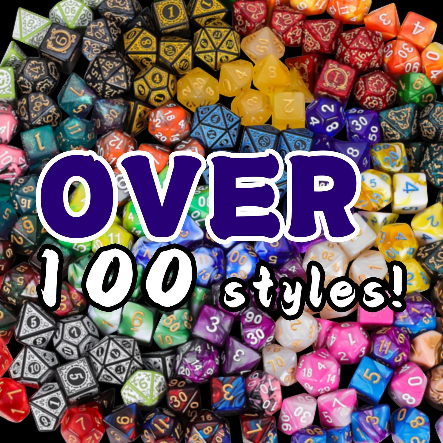 CiaraQ Polyhedral Dice - 8PCS Mystery Dice Set, Random D&D Dice Patterns & Bag, DND Gifts, Suitable for Dungeons and Dragons, RPG, MTG,Role Playing Table Game