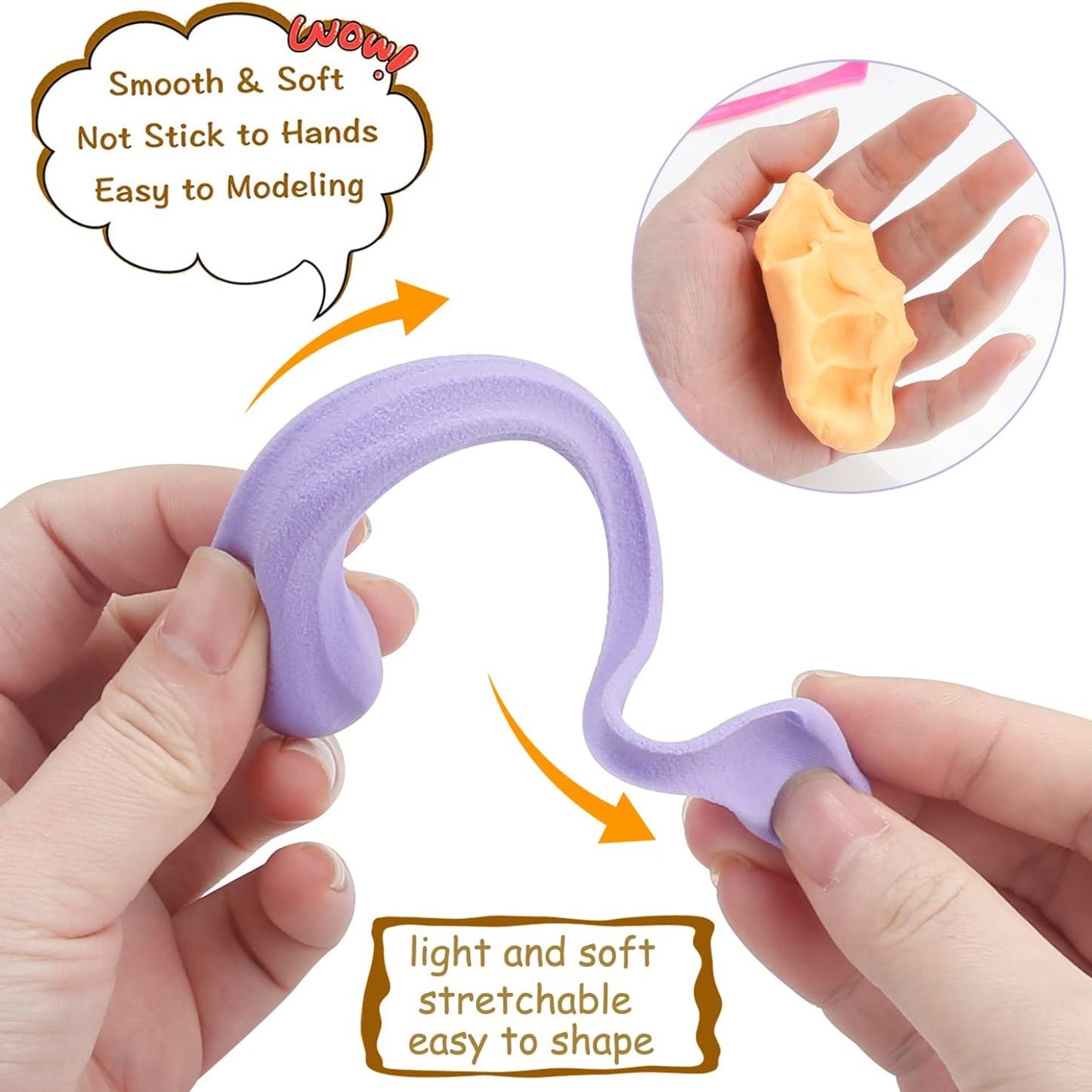 64 Colors Air Dry Magic Clay, CiaraQ DIY Molding Clay with Sculpting Tools, Soft & Ultra Light and Easy to Use, Kids Art Crafts Best Gift