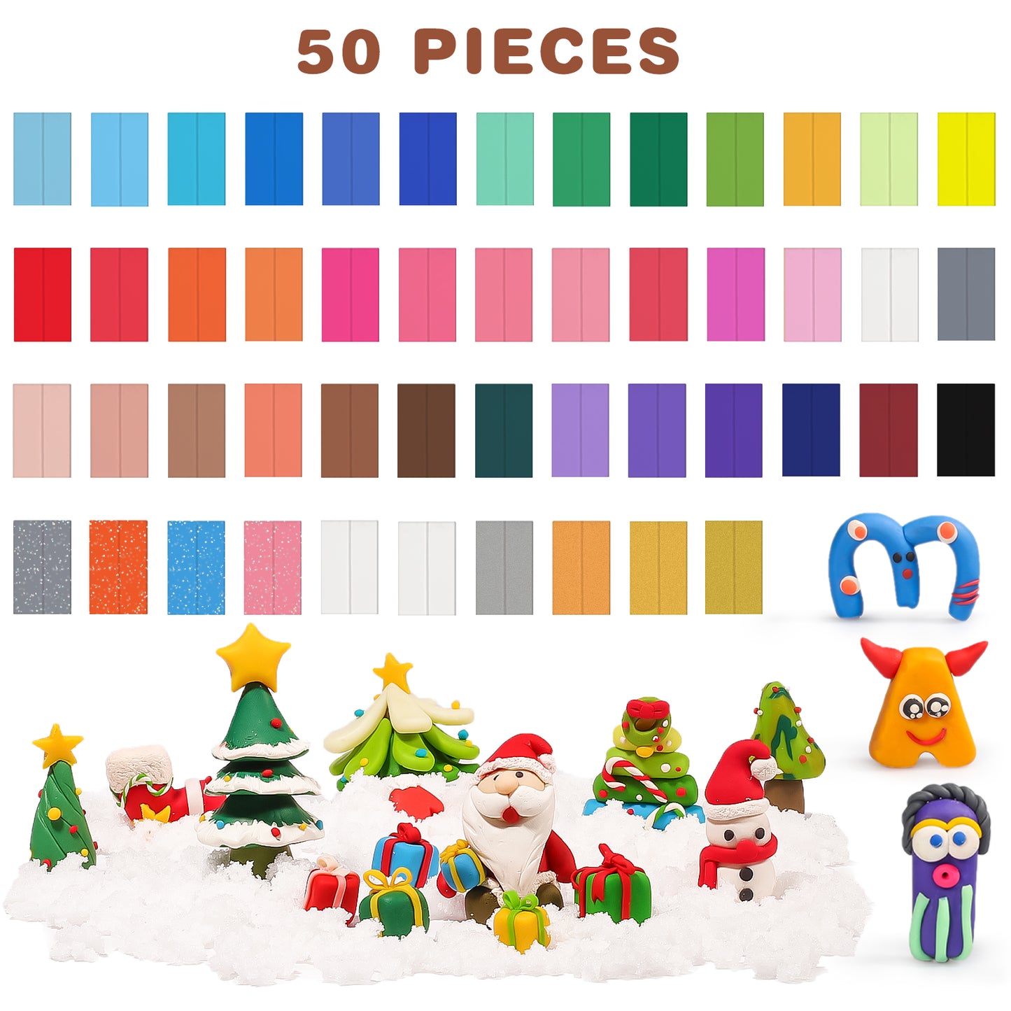 CiaraQ Polymer Clay Kit, Mini Modeling Clay Set for Kids/Beginners/Artist, 48 Colors