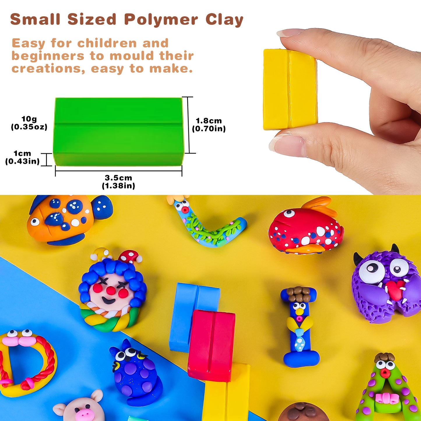 CiaraQ Polymer Clay Kit, Mini Modeling Clay Set for Kids/Beginners/Artist, 48 Colors