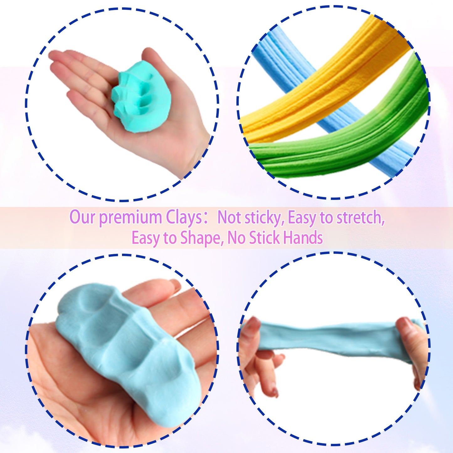 CiaraQ Air Dry Clay - 48 Colors DIY Modeling Clay Kit with Sculpting Tools, Great Gift for Kids