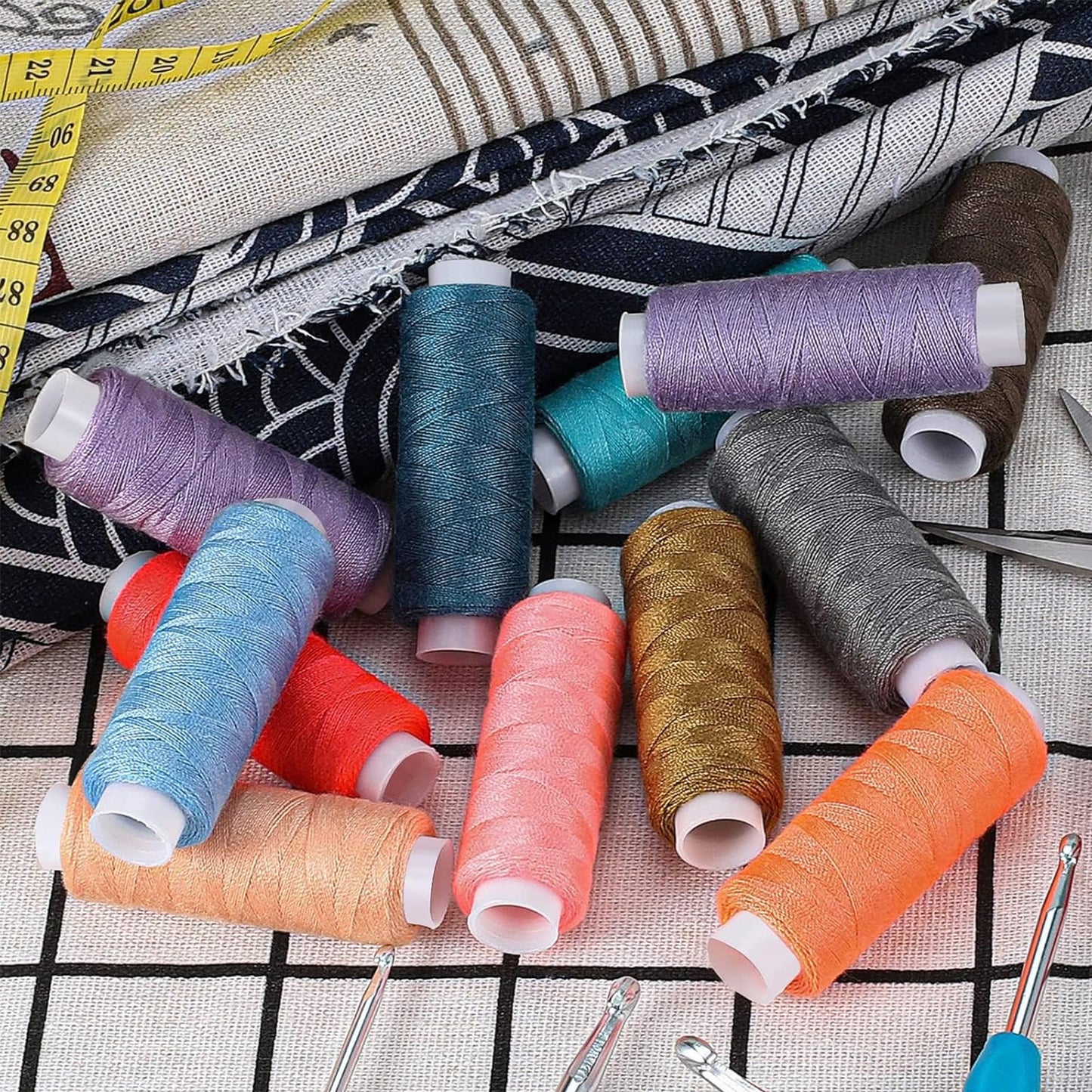 CiaraQ Sewing Threads Kits, 60 Colors Polyester 250 Yards Per Spools for Hand Sewing & Embroidery