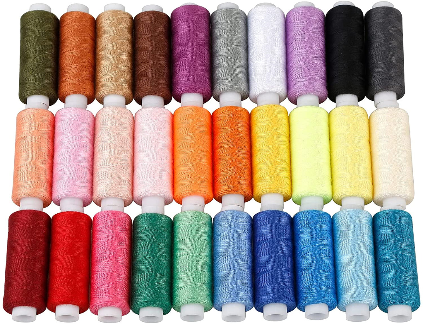 CiaraQ Sewing Threads Kits, 30 Colors Polyester 250 Yards Per Spools for Hand Sewing & Embroidery