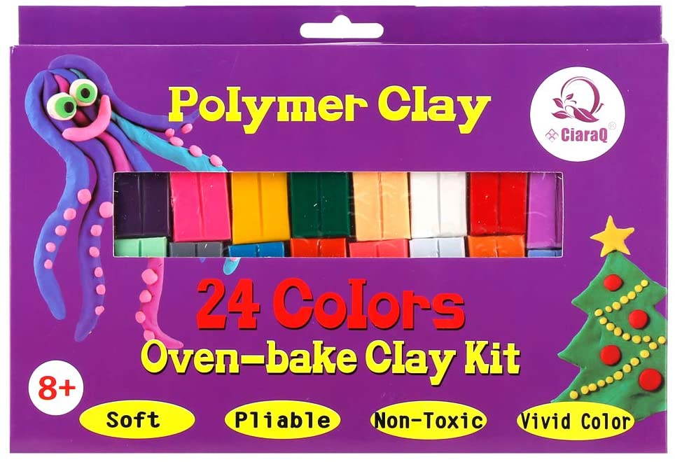 CiaraQ 24 Colors Small Block Polymer Clay Starter kit, Oven Bake Clay, CPSC Conformed Non-Toxic Molding DIY Clay, Great for Kids, Beginners.…