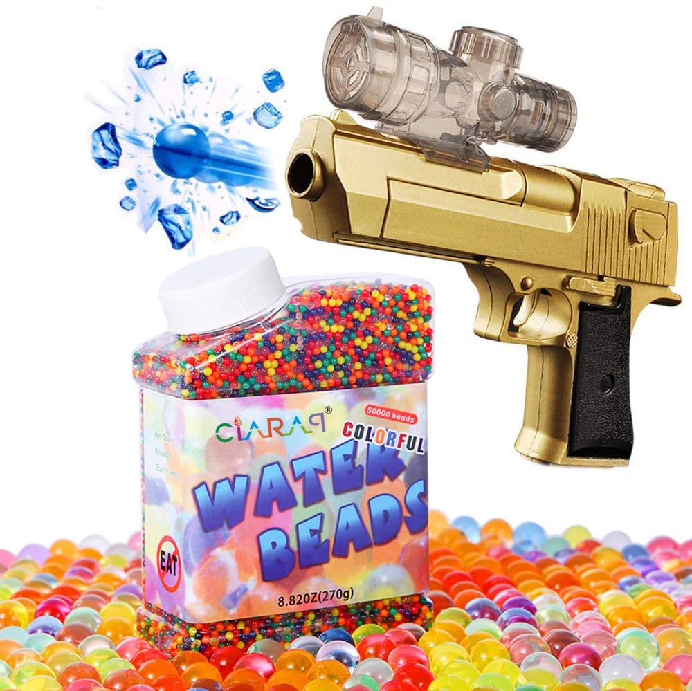 Water Beads (50000 pcs) Rainbow Mix Jelly Water Gel Beads Growing Balls for Kid Tactile Sensory Toys, Home Decoration, Plants Vase Filler.