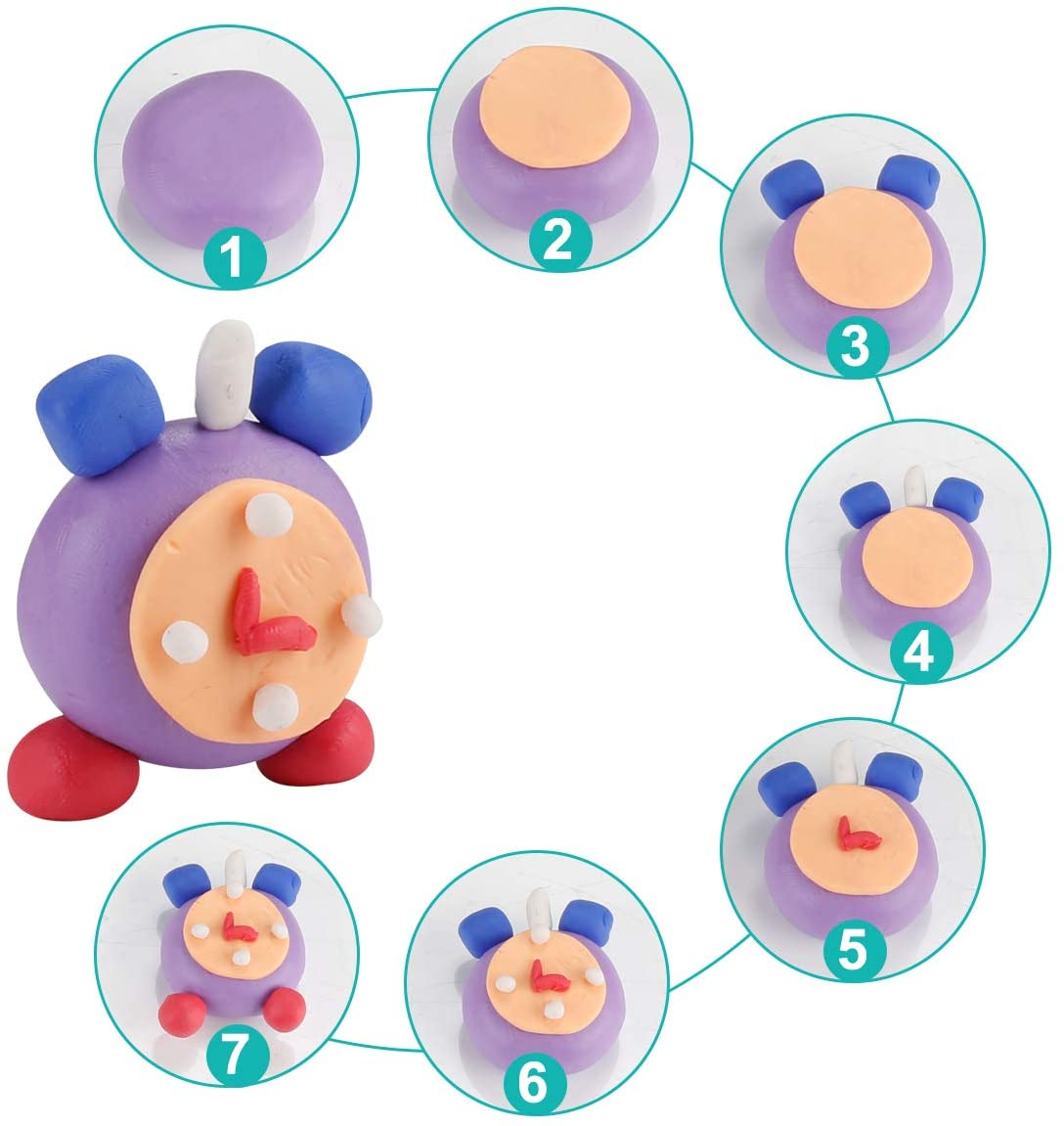 CiaraQ Polymer Clay Starter kit, 24 Colors Oven Bake Clay, Safe & Non-Toxic Molding Clay with Sculpting Tools.