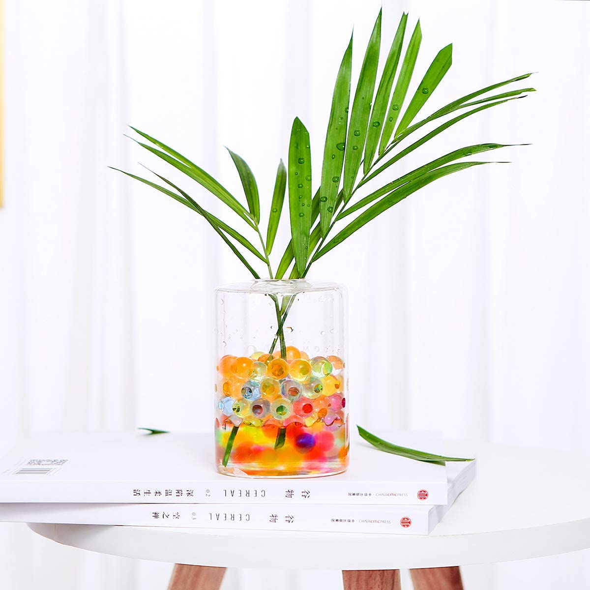 Water Beads (50000 pcs) Rainbow Mix Jelly Water Gel Beads Growing Balls for Kid Tactile Sensory Toys, Home Decoration, Plants Vase Filler.
