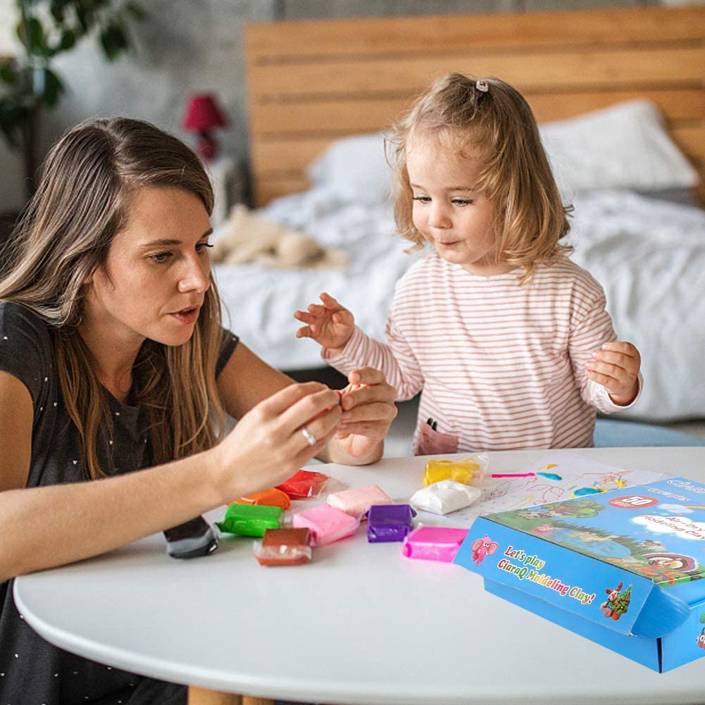 Modeling Clay Kit - 50 Colors Air Dry Ultra Light Clay, Safe & Non-Toxic, Great Gift for Kids.