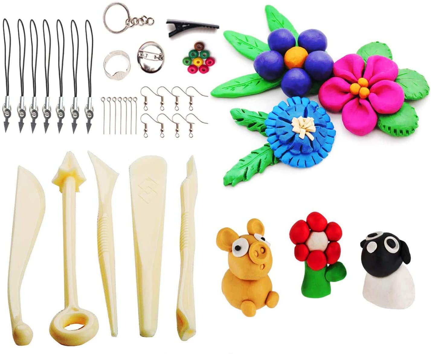 CiaraQ Polymer Clay Starter kit, 24 Colors Oven Bake Clay, Safe & Non-Toxic Molding Clay with Sculpting Tools.