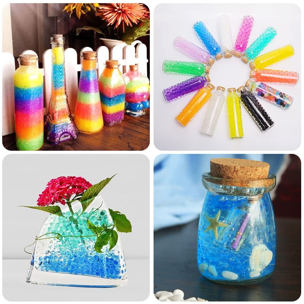Water Beads (50000 pcs) Rainbow Mix Jelly Water Gel Beads Growing Balls for Kid Tactile Sensory Toys, Home Decoration, Plants Vase Filler.