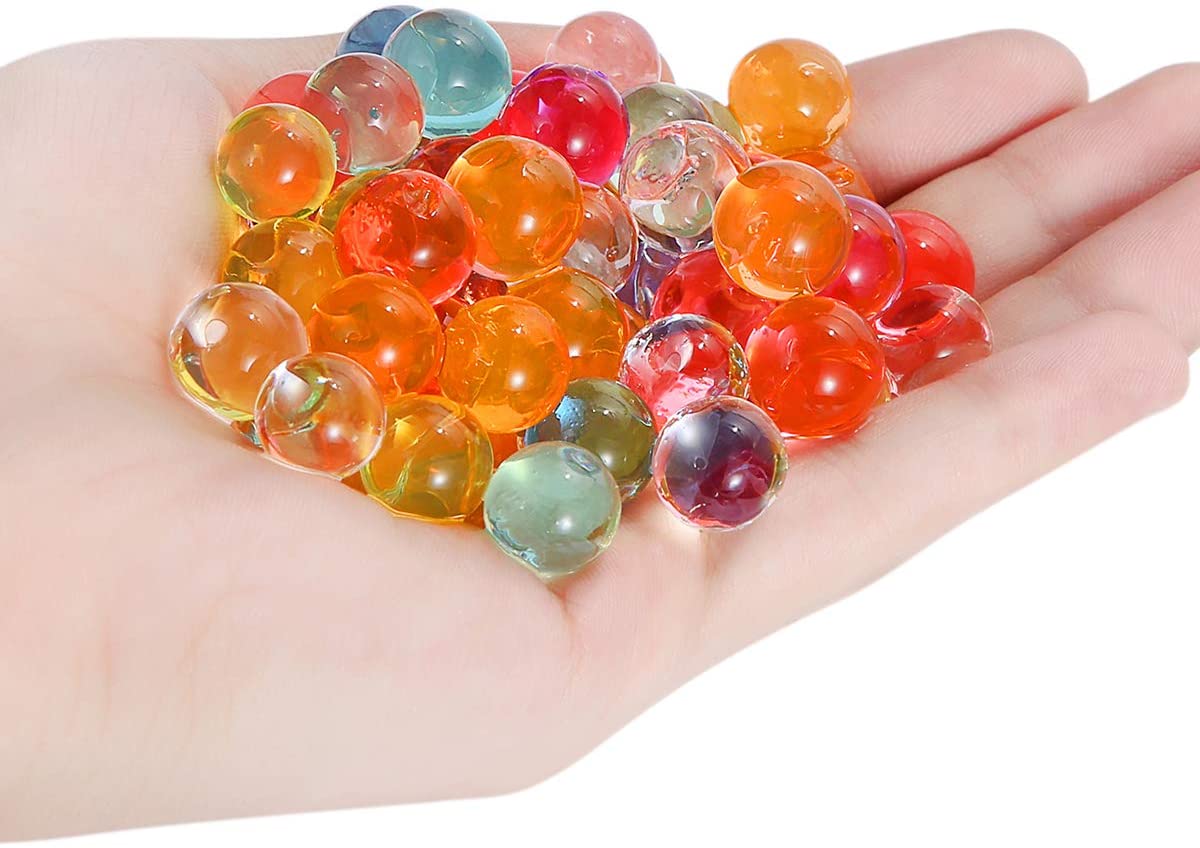 Water Beads (50000 pcs) Rainbow Mix Jelly Water Gel Beads Growing Balls for Kid Tactile Sensory Toys, Home Decoration, Plants Vase Filler.